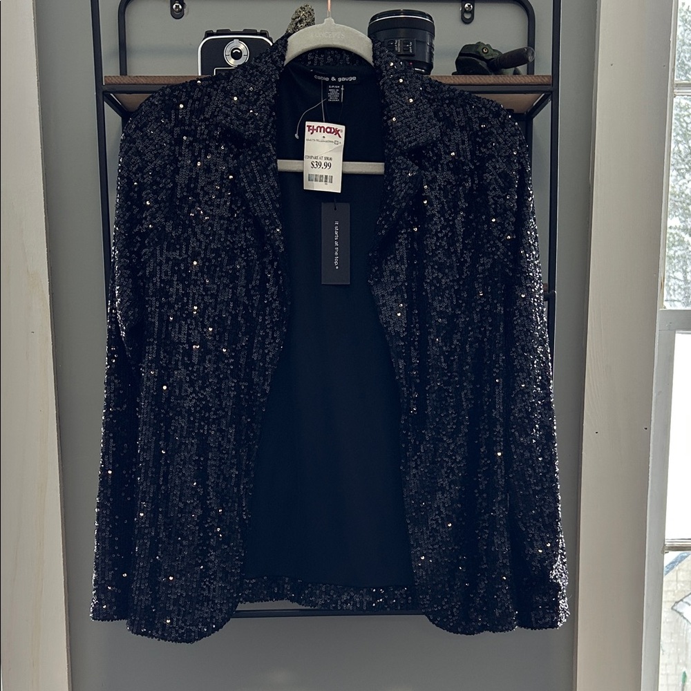 Cable & Gauge Black Sequin Blazer